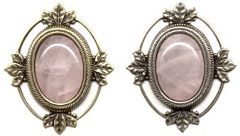 Rose quartz brooch in setting #8