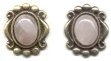 rose quartz earrings in small setting #1